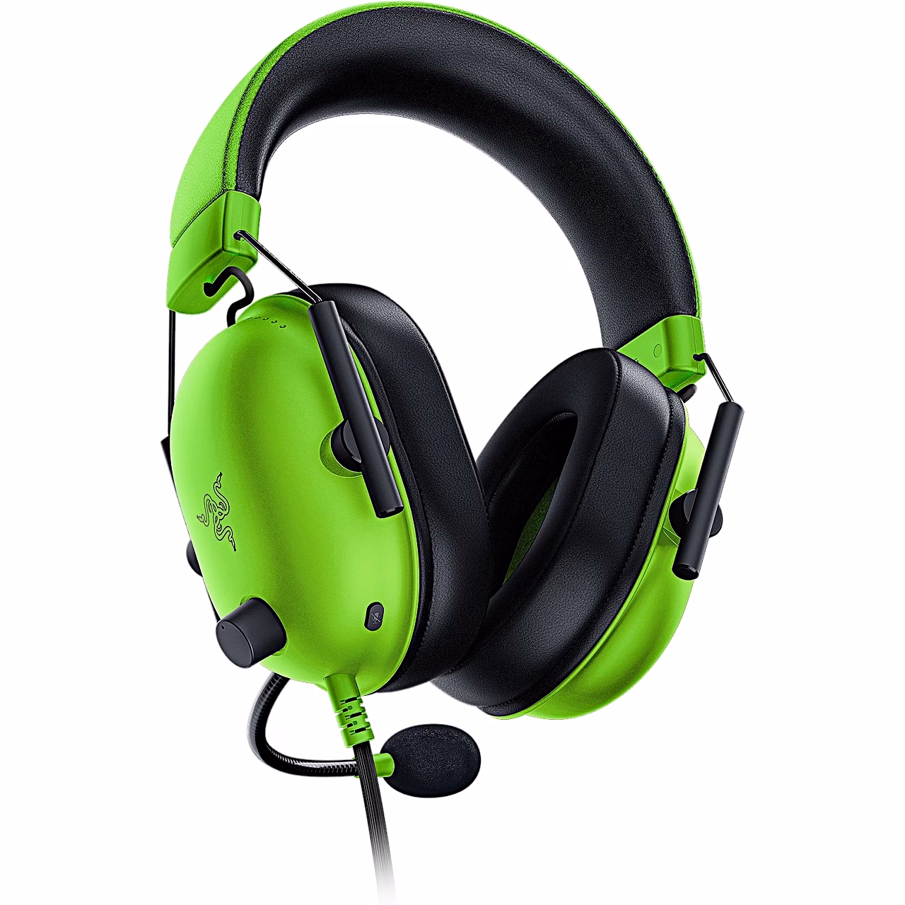 Razer BlackShark V2 X mikrofoniga kõrvaklapid ülevalt nurga alt