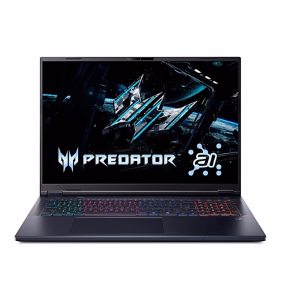 Mänguri sülearvuti Acer Predator Helios Neo 18 AI avatud ekraaniga eestvaates