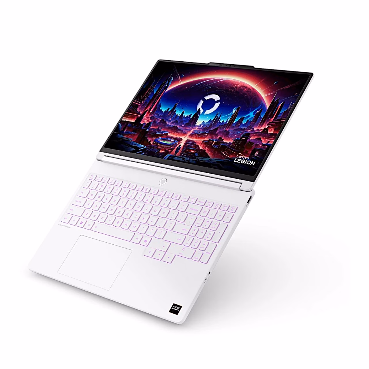 Sülearvuti Lenovo Legion 5 15AGP11 klaviatuur ja ekraan diagonaalvaates