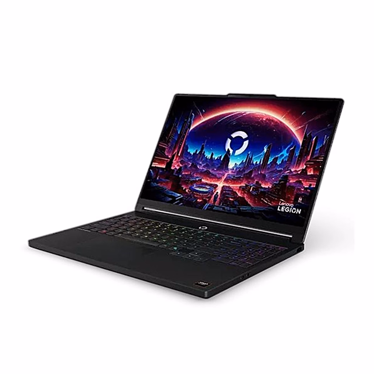 Legion 5 15AHP11 sülearvuti paremalt eest, OLED-ekraan ja klaviatuur