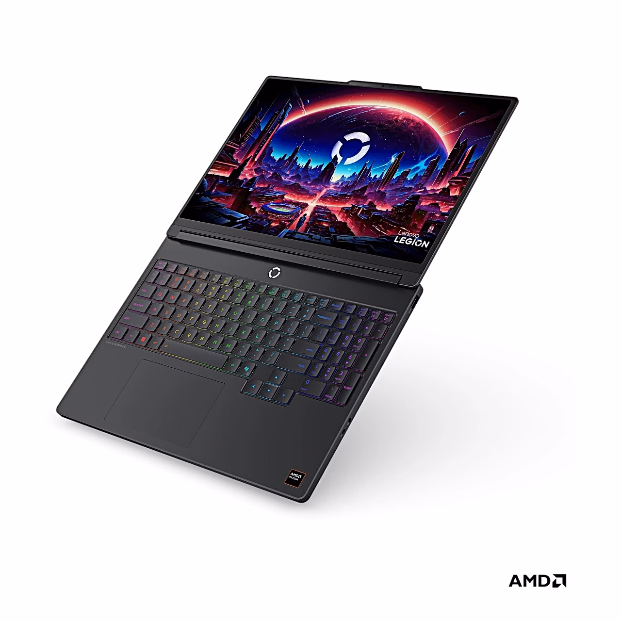 Lenovo Legion 5 15AHP11 sülearvuti avatuna paremalt kõrgemast nurgast