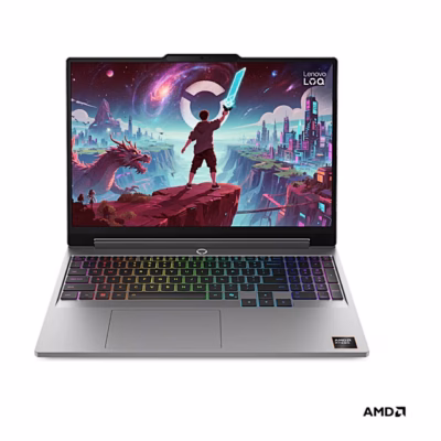 Hall mänguri sülearvuti Lenovo LOQ 15AHP11 avatuna, otsevaade eest