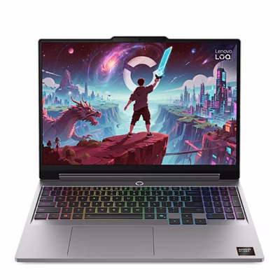 Lenovo LOQ 15AHP11 mänguri sülearvuti eestvaade avatud ekraaniga