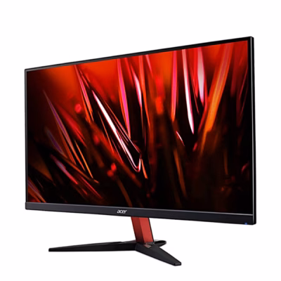 Mängurimonitor Acer Nitro KG242YEbmiix vasakult nurga alt punase alusega
