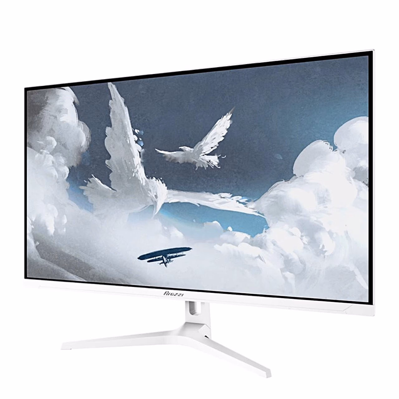 Valge Arozzi Nova 32 monitor, eestvaade nurga alt