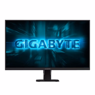 Mängurimonitor GIGABYTE GS27F2 eestvaates musta jalaga