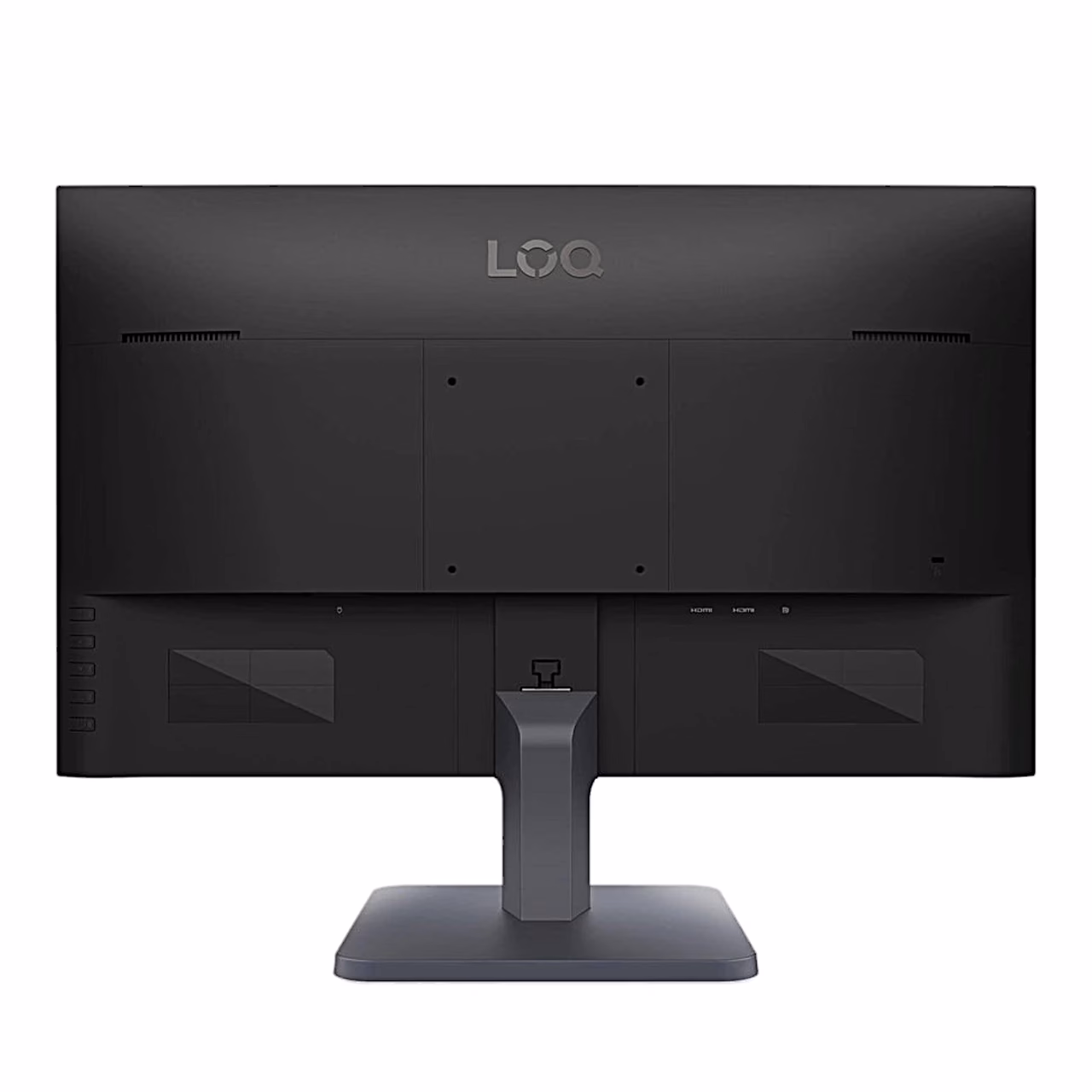 Lenovo LOQ 24-10 monitori tagakülg otse, keskel kinnitatud alusejalg