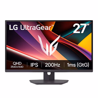 LG UltraGear 27G610A-B mängurimonitor eest, ekraanil QHD, IPS ja 200 Hz andmed