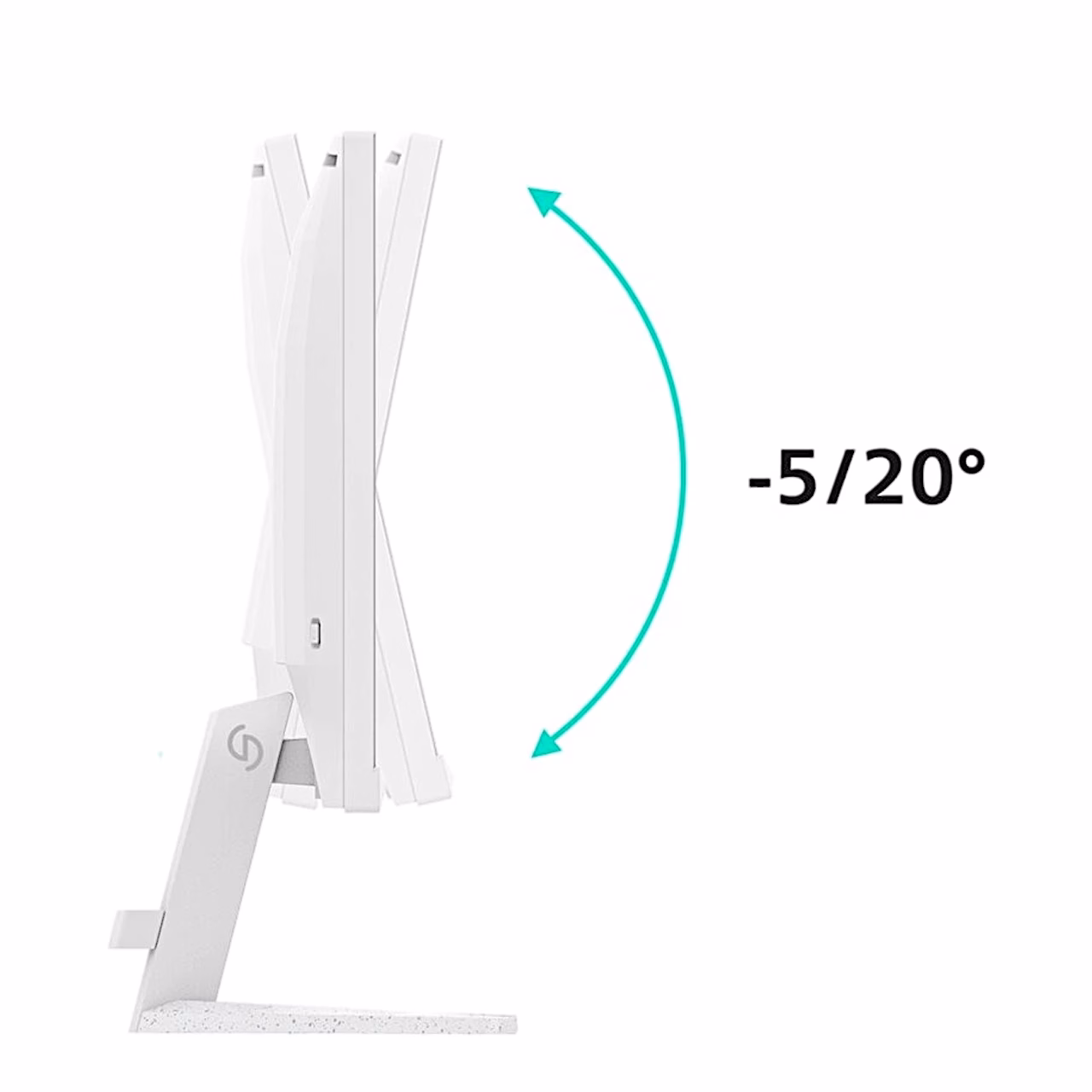 Philips Evnia 24M2N3201PL külgvaade kaldenurgaga −5° kuni 20°