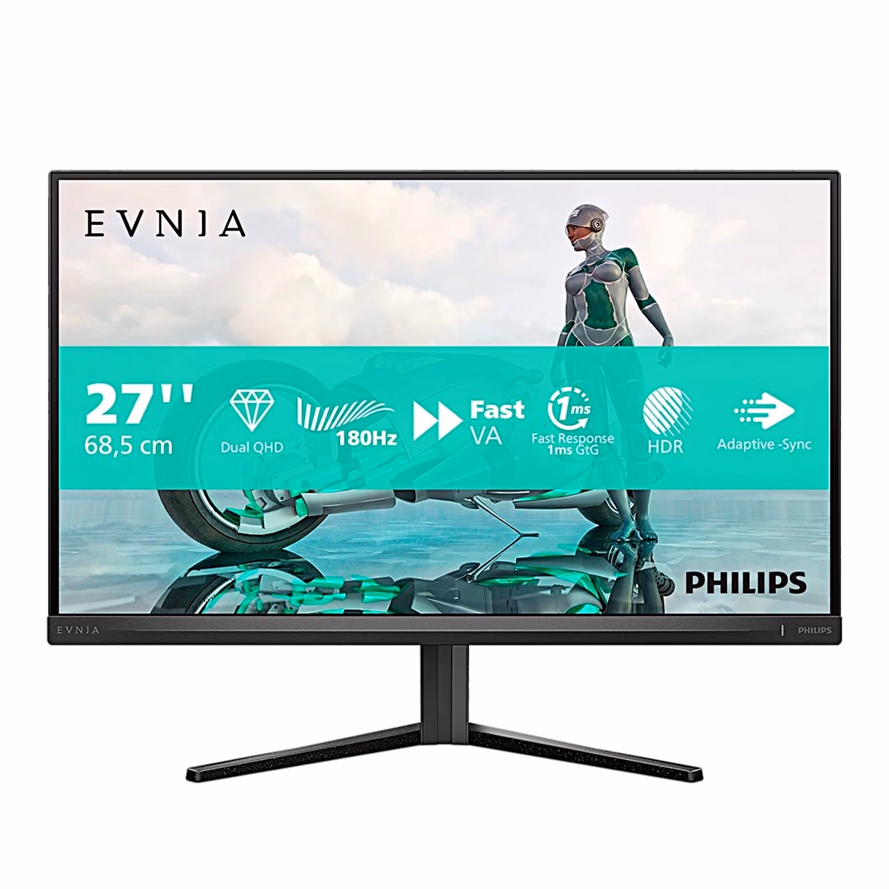 Mängurimonitor Philips Evnia 27M2N3500NL eest, ekraanil omaduste riba