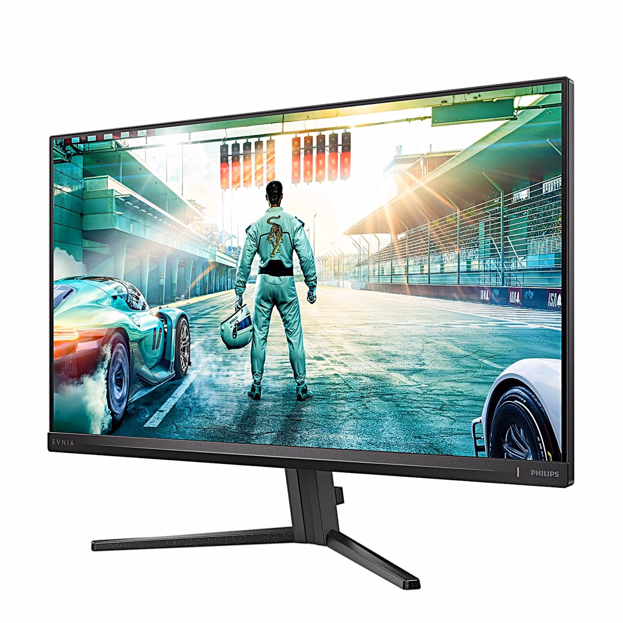 Philips Evnia 27M2N3500NL monitor vasakult kõrgemalt vaadatuna