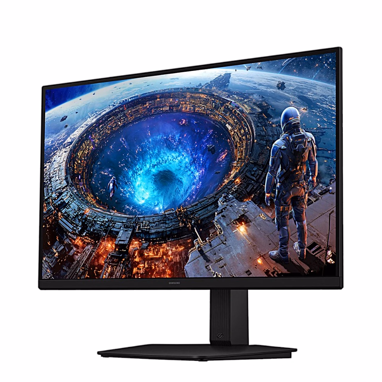 Samsung Odyssey G8 nurga alt vasakult, lame ekraan alusel