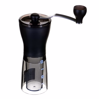 Kohviveski Hario Mini-Slim+ MSS-1DTB, läbipaistev must korpus ja käepide