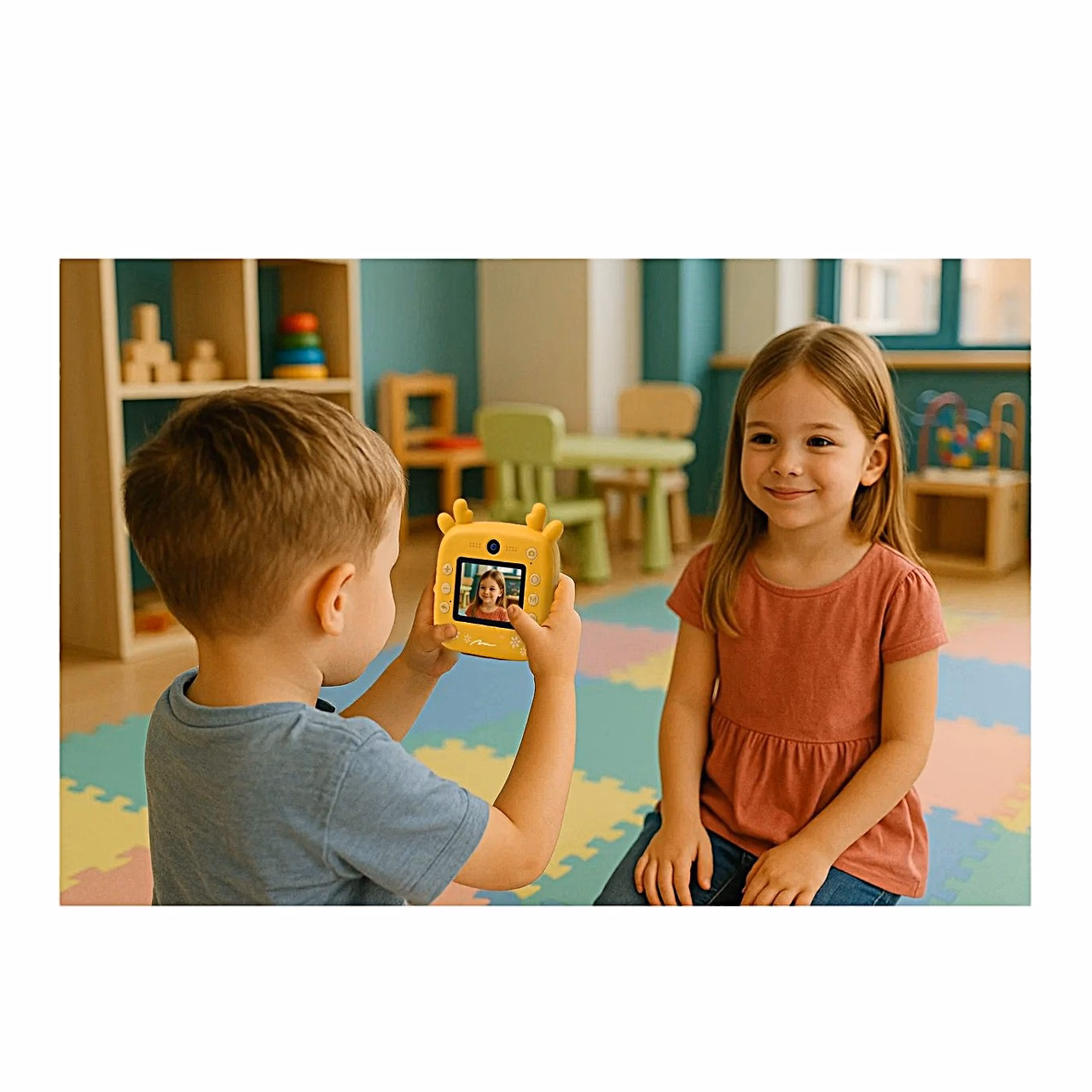 Media-Tech SNAPI MT4108 8MP kollane laste digitaalne kaamera termo printeriga, 2.4" LCD-ekraan, microSD tugi, 110 × 45 × 99 mm, 1000 mAh aku