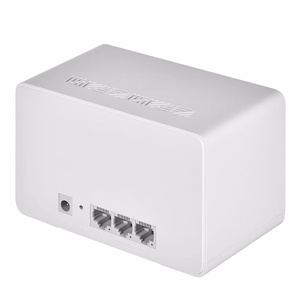 Mercusys Halo H80X tagakülg toitepesa, Reset-nupu ja kolme Etherneti pordiga