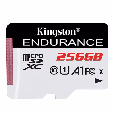 Kingston High Endurance 256 GB microSDXC mälukaart musta päise ja punase kirjaga