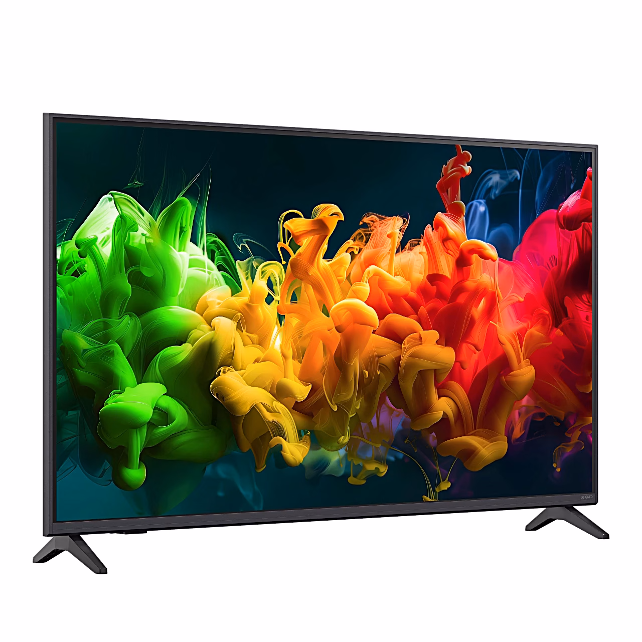 LG 50QNED8EB3F paremalt nurga alt, kaks V-kujulist jalga