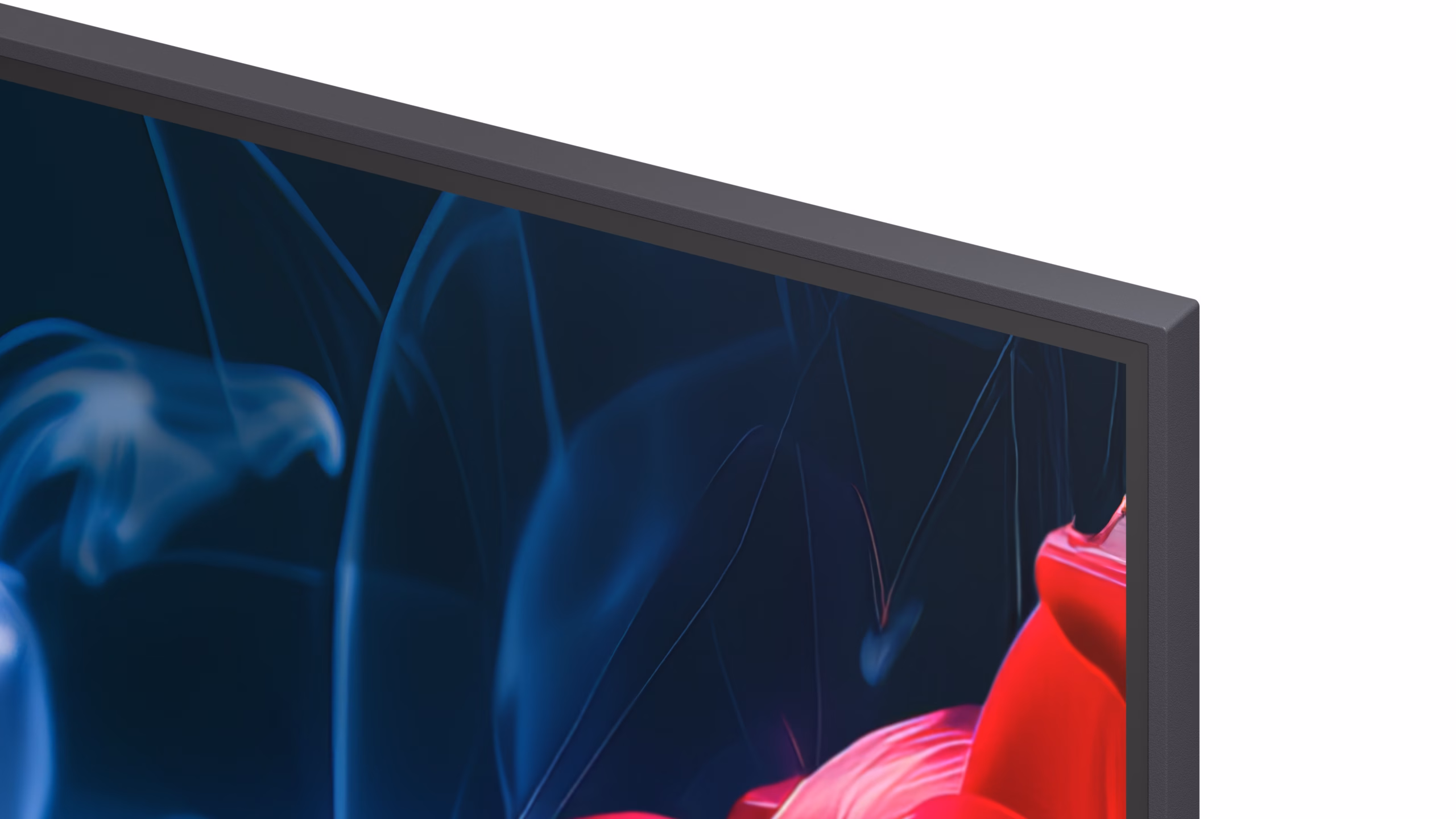 LG 50QNED8EB3F ekraaninurga ja kitsa raami lähivaade