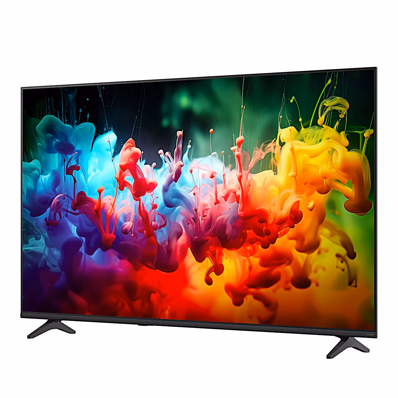 Televiisor LG 65QNED70B3C paremalt eest poolviltu vaadatuna