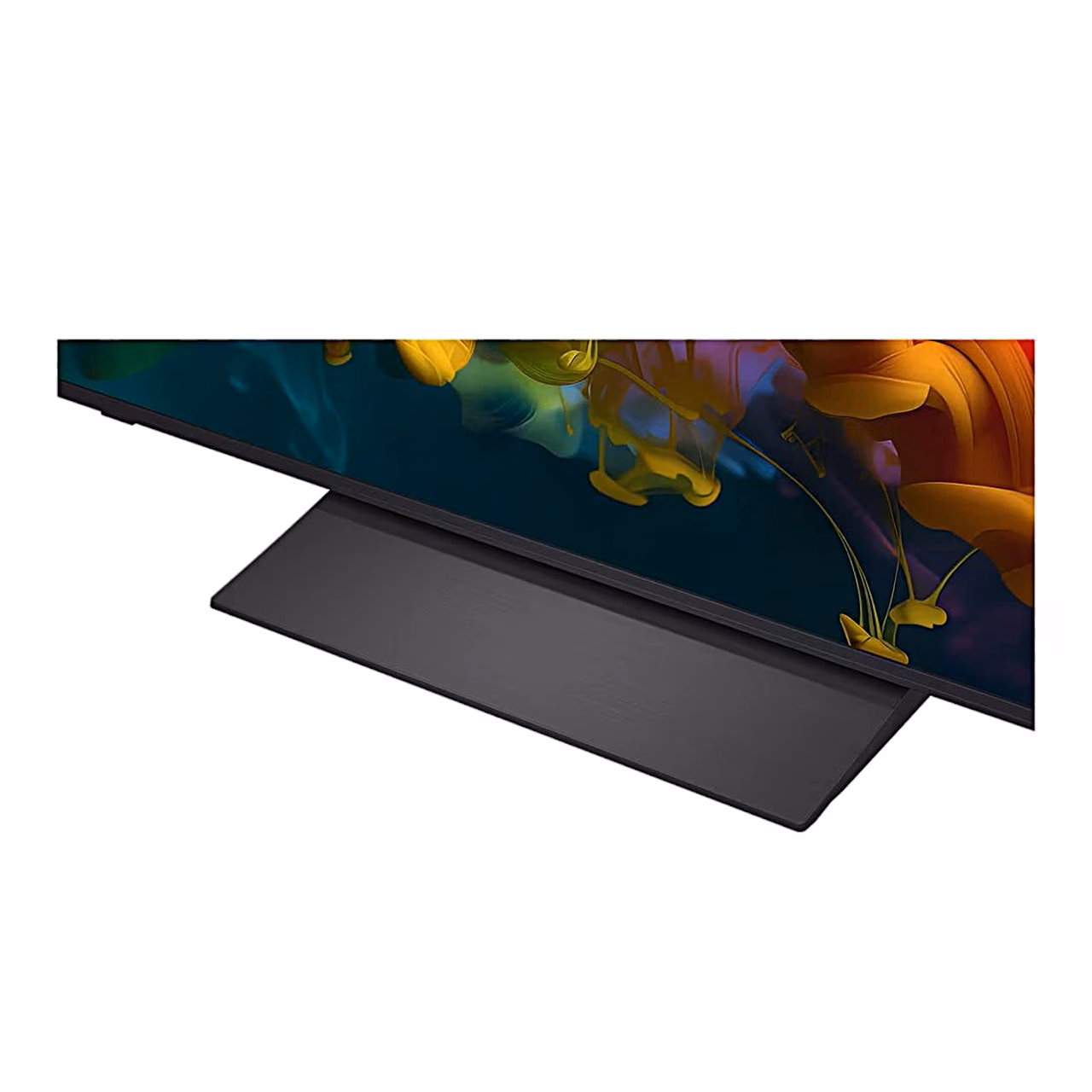 LG 65QNED8EB3B musta keskmise aluse lähivaade
