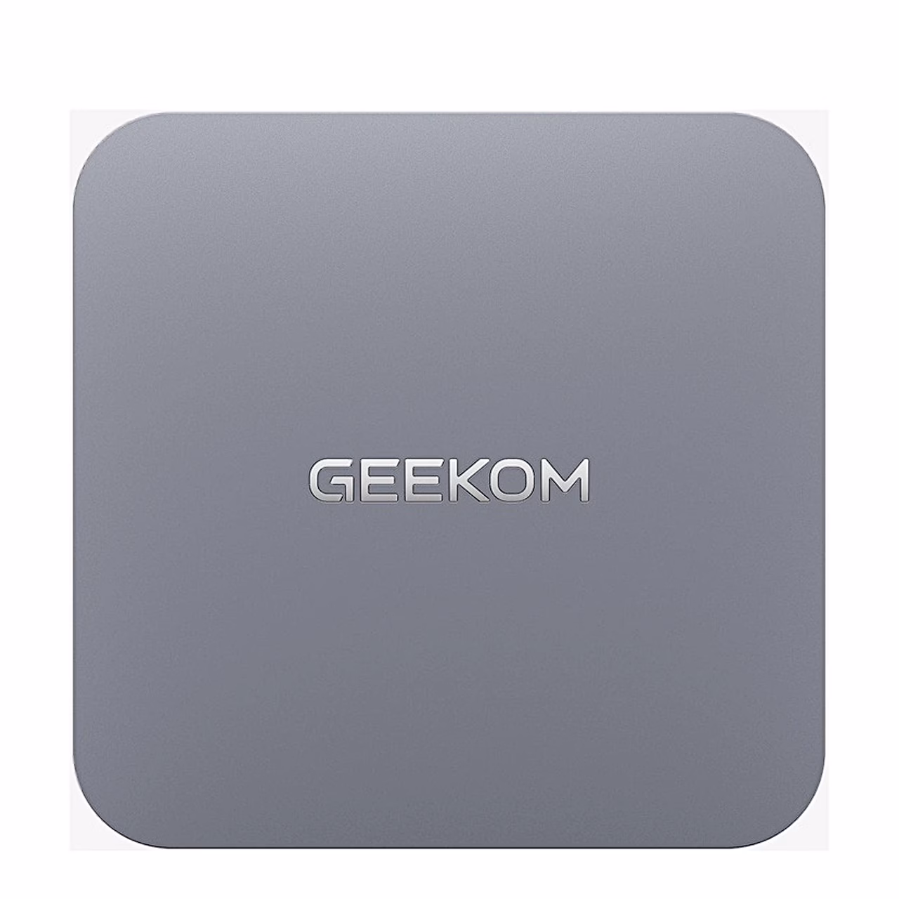 GEEKOM GT1 Mega miniarvuti hall alumiiniumkaas logoga ülalt