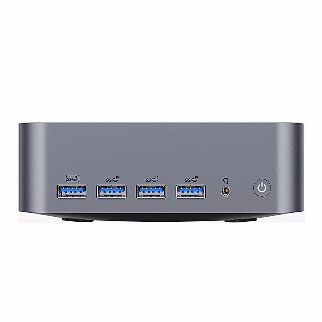 GEEKOM GT1 Mega esipaneel otse eest nelja USB-A-pordiga