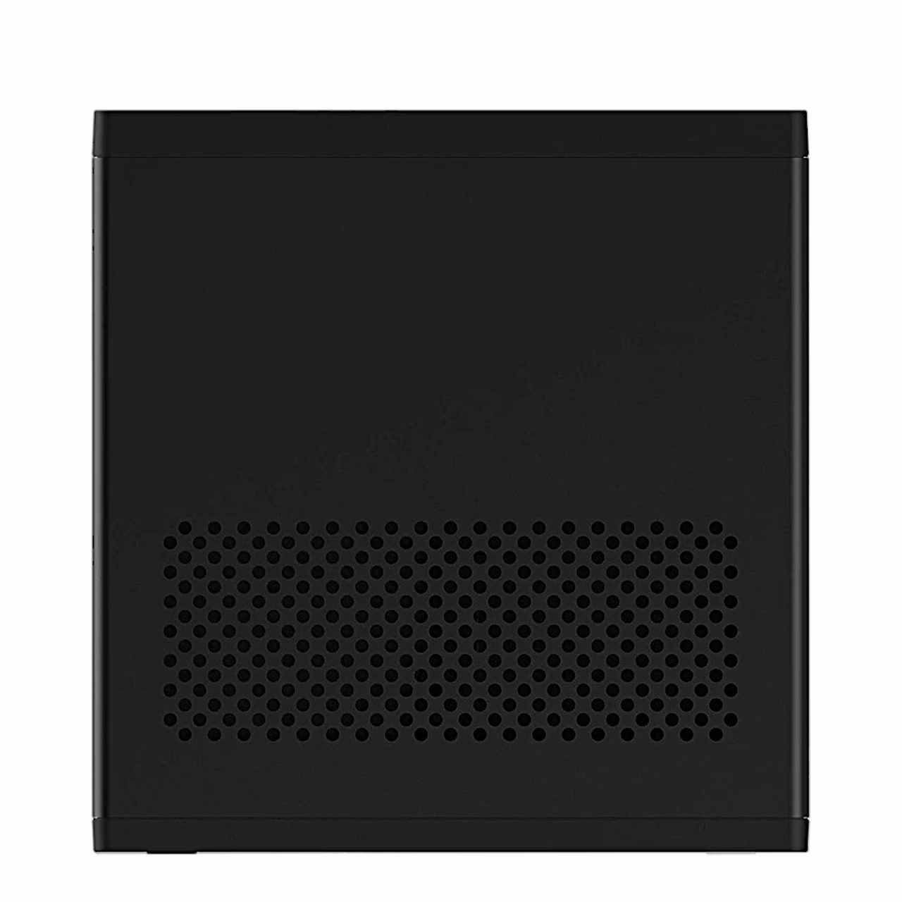 Minisforum MS-03 mini-PC musta korpuse ülaosa ventilatsiooniavadega