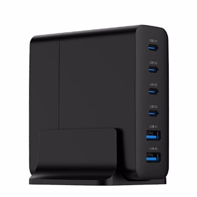 Mobiiliseadme laadija Gembird TA-UC-2A4C-PD75-01-BK, 75 W, 4×USB-C + 2×USB-A