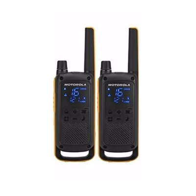 Motorola Talkabout T82 Extreme MOTO82E 2 tk 16-kanaliline must/oranž IPX4 PMR-käsiraadiokomplekt 10 km ulatusega
