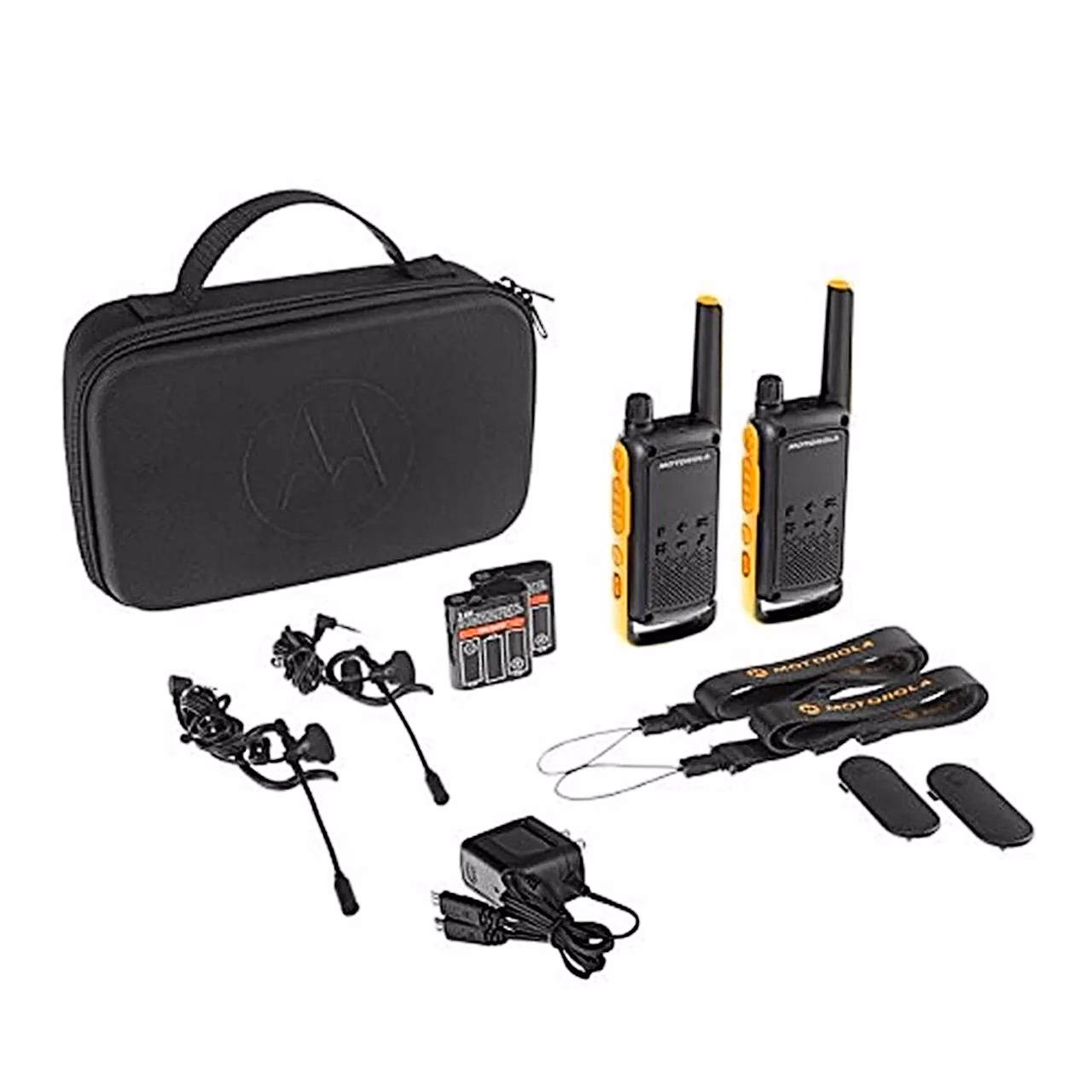 Motorola Talkabout T82 Extreme MOTO82E 2 tk 16-kanaliline must/oranž IPX4 PMR-käsiraadiokomplekt 10 km ulatusega