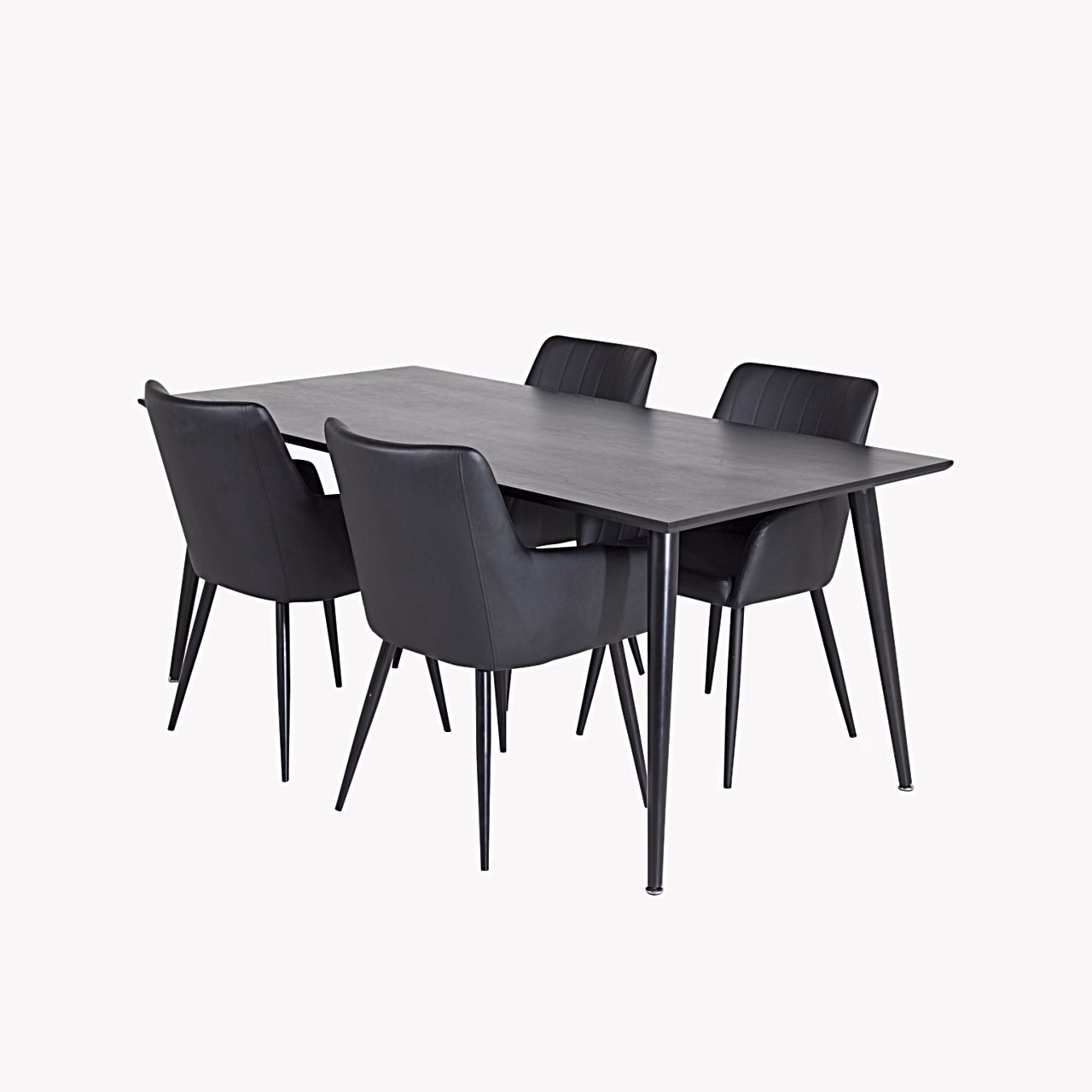 Must söögitoakomplekt Dipp – laud 180x90cm ja Comfort toolid (PU kattega), GR24029