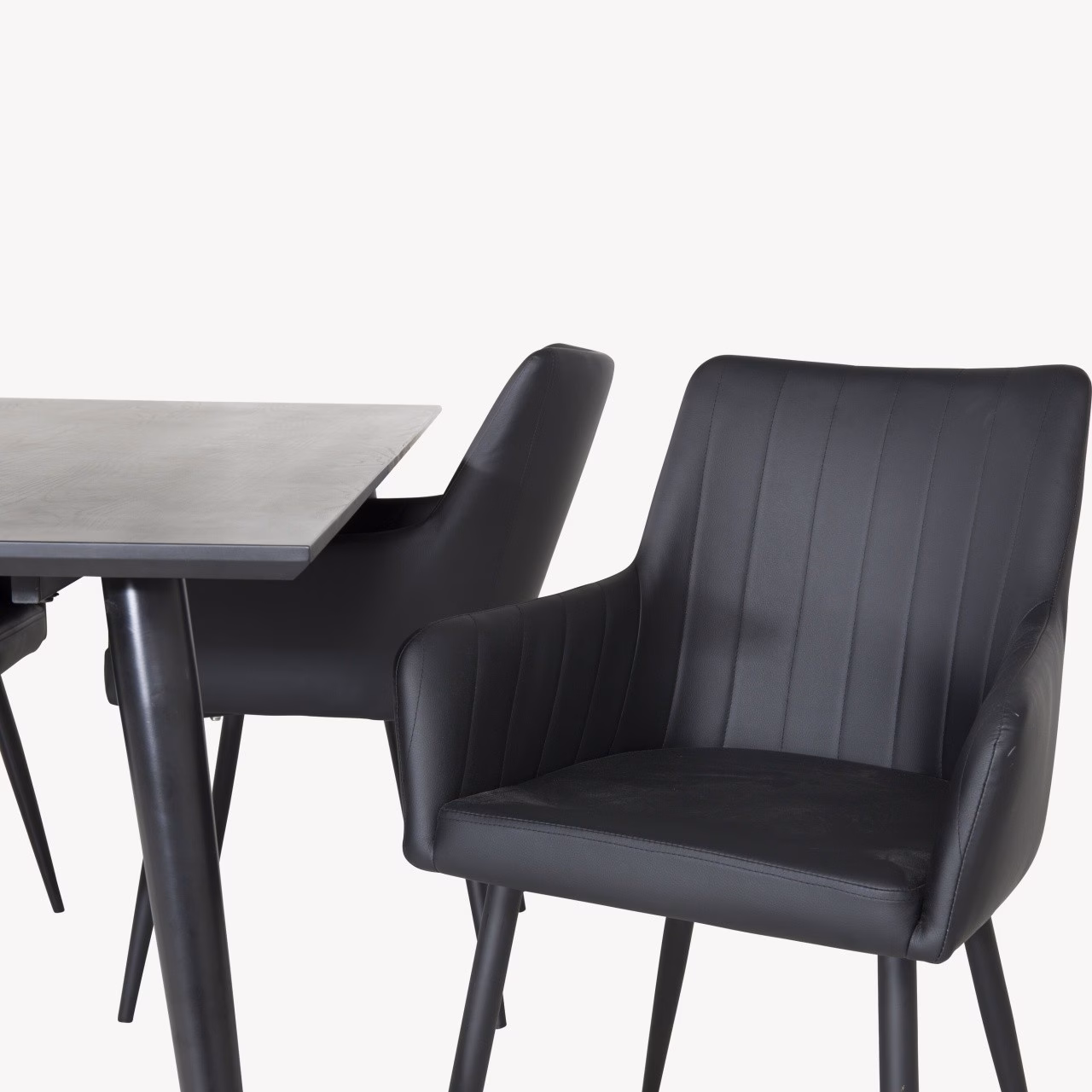 Must söögitoakomplekt Dipp – laud 180x90cm ja Comfort toolid (PU kattega), GR24029