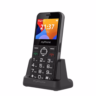 Must nuputelefon myPhone Halo 3 laadimisalusel nurga alt