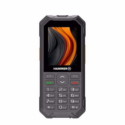 Must nuputelefon Hammer 6 LTE otse eest, ekraan ja klahvistik