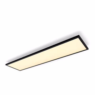 Philips Hue Aurelle musta raamiga pikk laepaneel soojas valges valguses