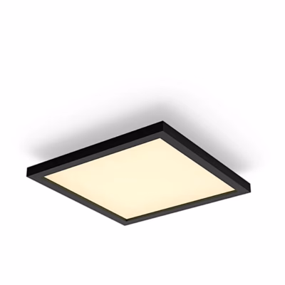 Philips Hue Aurelle ruudukujuline valguspaneel musta raamiga, põleb sooja valge valgusega