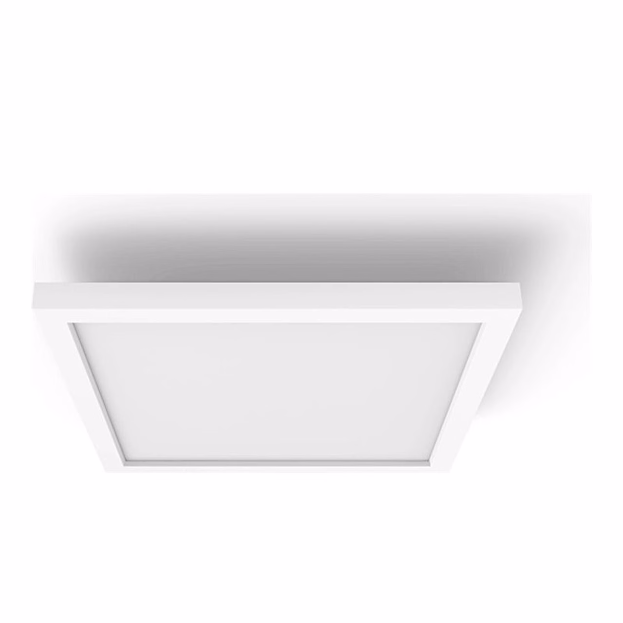 Valge ruudukujuline Philips Hue Surimu valguspaneel matt alumiiniumraamiga eestvaates