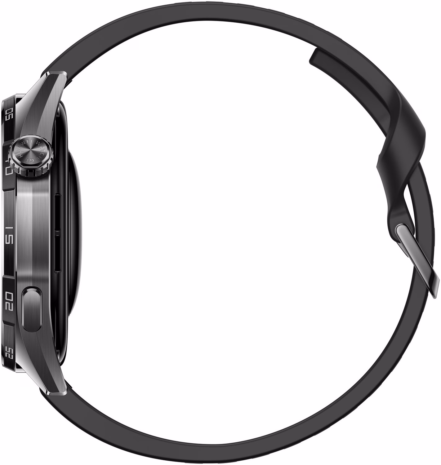 Jooksukell HUAWEI WATCH GT 7 külgvaates, pöörlev kroon ja külgnupp