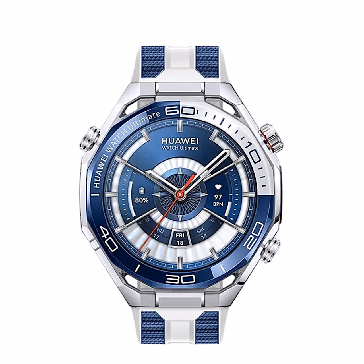 HUAWEI WATCH Ultimate 2 eestvaade koos triibulise rihmaga