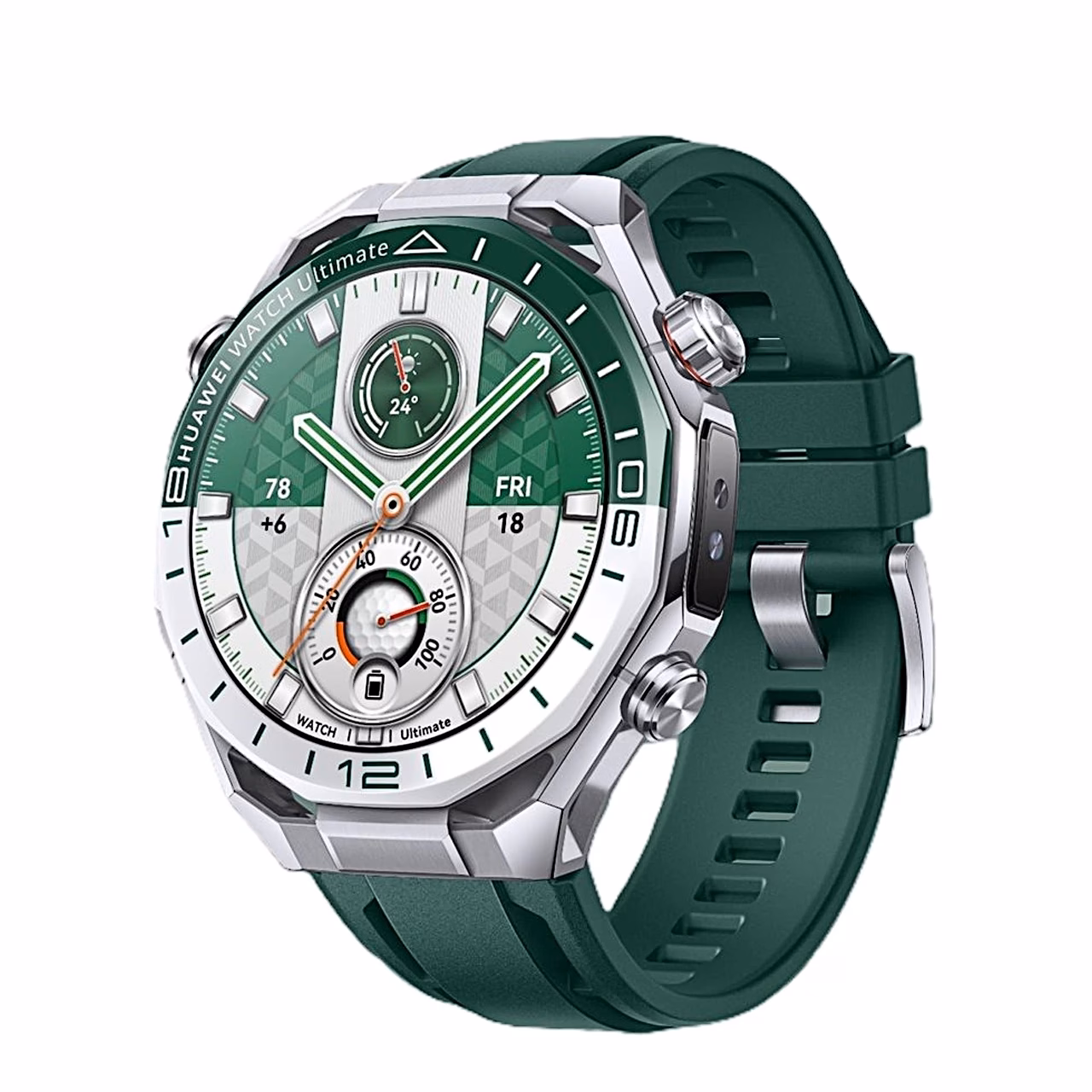 HUAWEI WATCH Ultimate 2 nutikell rohelise fluorokummist rihmaga nurga alt