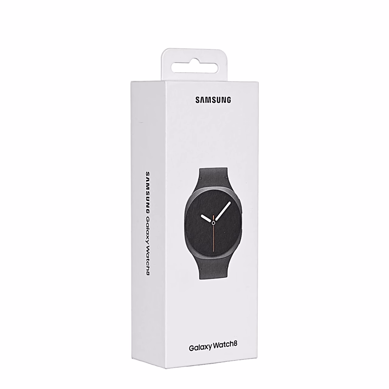 Samsung Galaxy Watch8 nutikella müügikarp, esiküljel kella pilt
