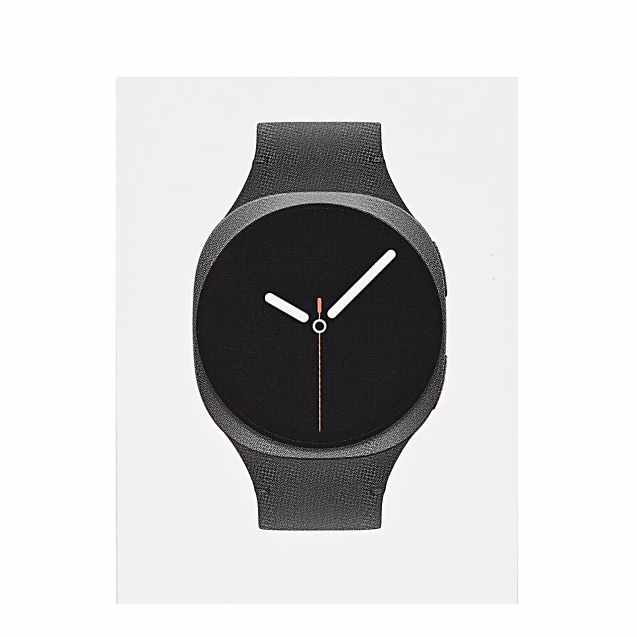 Samsung Galaxy Watch8 LTE nutikell eestvaates, ekraanil osutitega kellaaeg