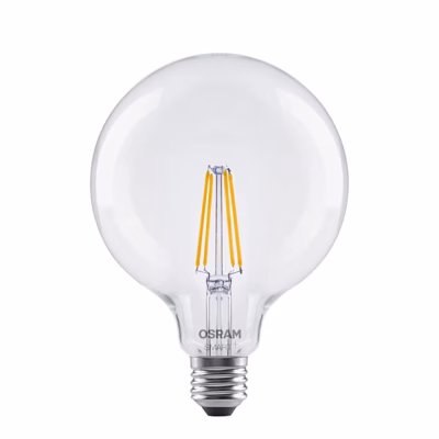 Läbipaistva klaaskeraga Osram Classic Globe nutipirn E27 soklil