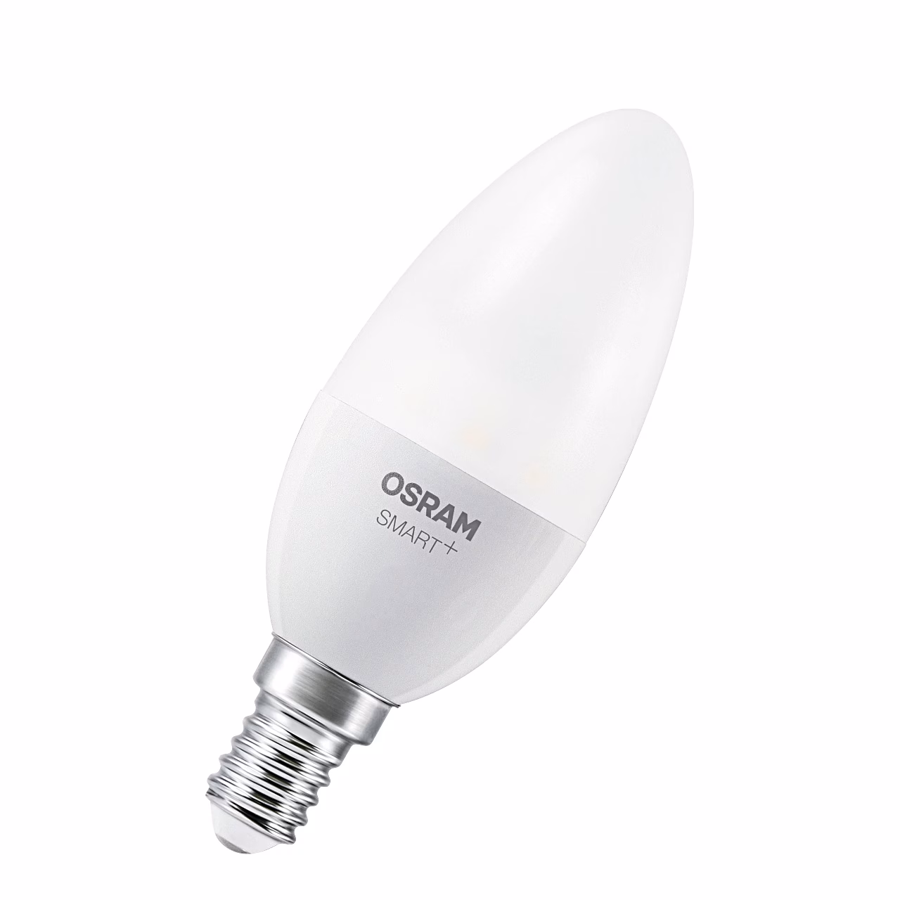 Osram SMART+ MATTER Classic B40 nutipirn E14-sokliga, valge küünlakujuline kolb külgvaates