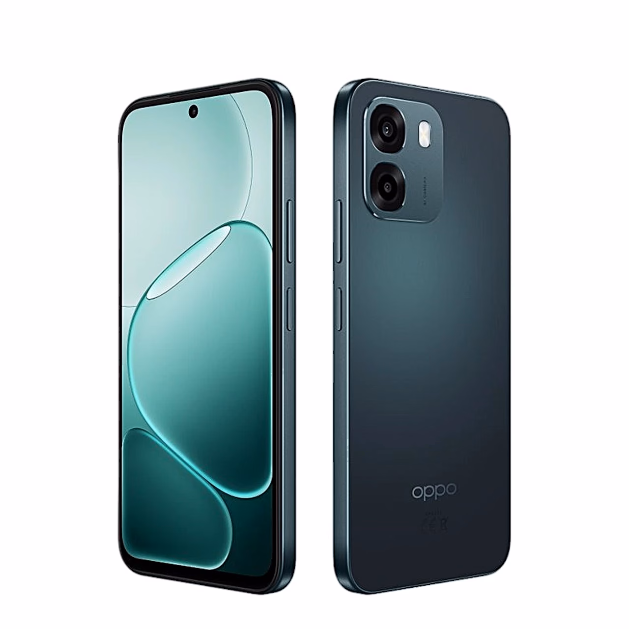 OPPO A6 4G nutitelefoni ekraan ja tume tagapaneel nurga alt