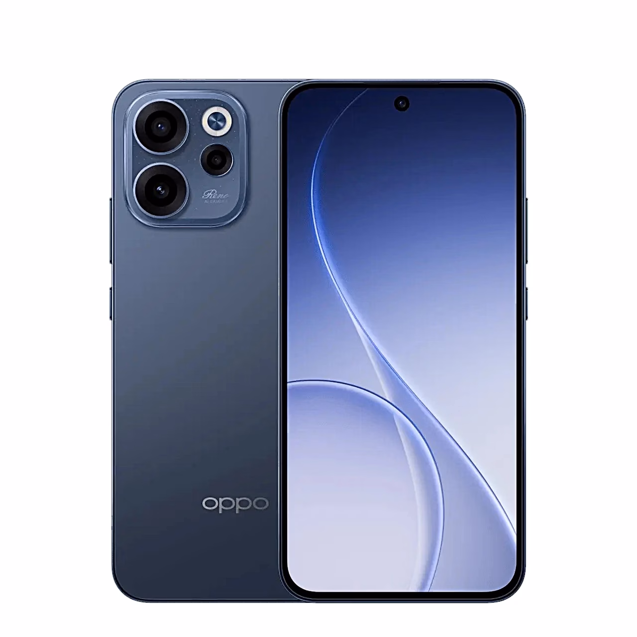 Must nutitelefon OPPO Reno15 FS 5G eest ja tagant, kolm tagakaamerat