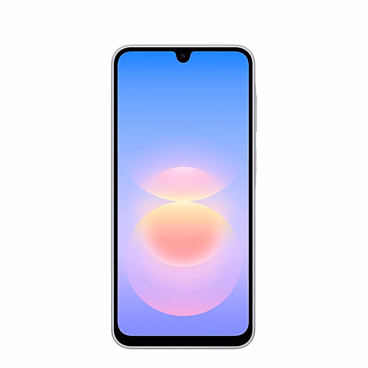Samsung Galaxy A18 ekraan otse eestvaates, ülaservas esikaamera sälk