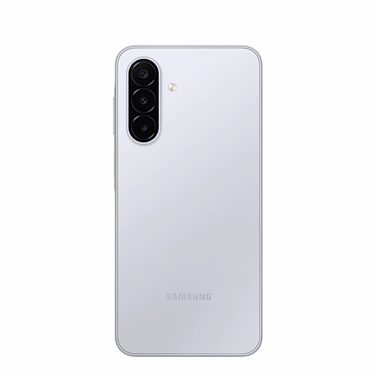 Hõbedase Samsung Galaxy A18 tagakülg kolme kaamera ja välguga