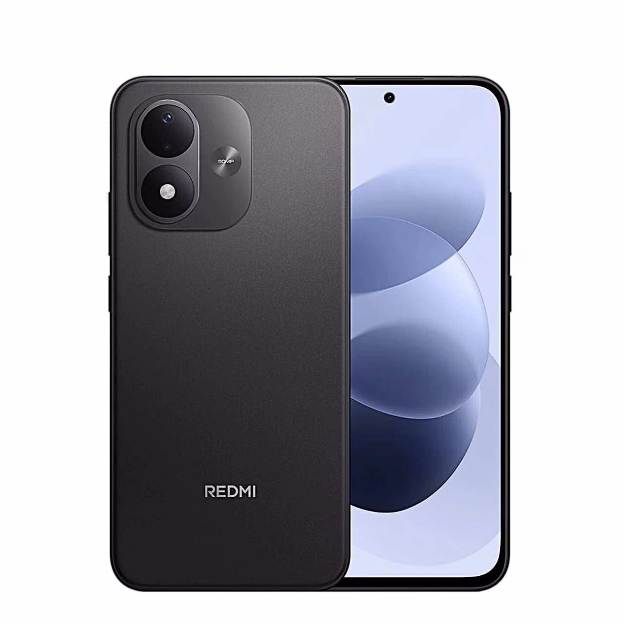 Redmi Note 17 nutitelefoni must tagakülg ja ekraan nurga alt