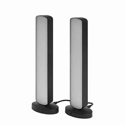 Kaks musta Osram SMART+ Mood Light Bar valgusriba ühenduskaabliga külgvaates